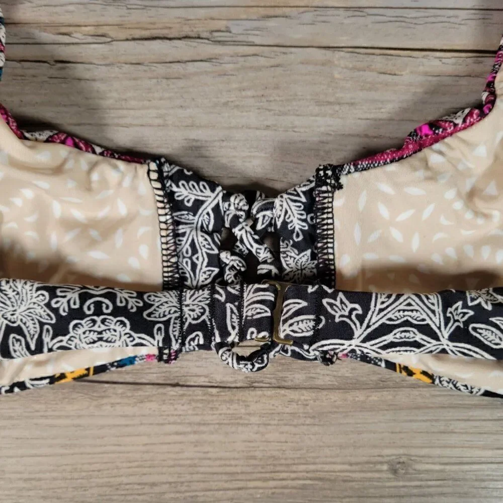 Cleobella Turquoise Bralette Halter Bikini Top Sz XS